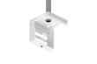 Oberon Model 900-HC-WH wireless access point white mounting bracket attached to ceiling on hanging conduit