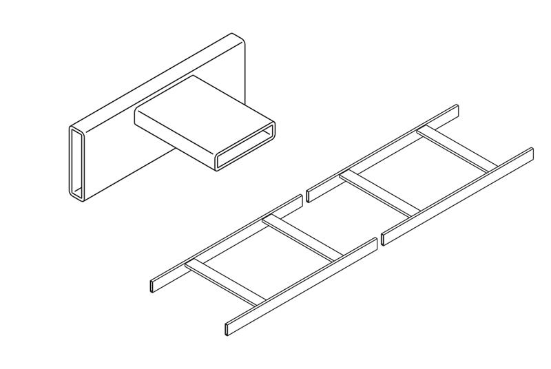 Data Center Ladder Rack to Wall Kit for Cable Runway