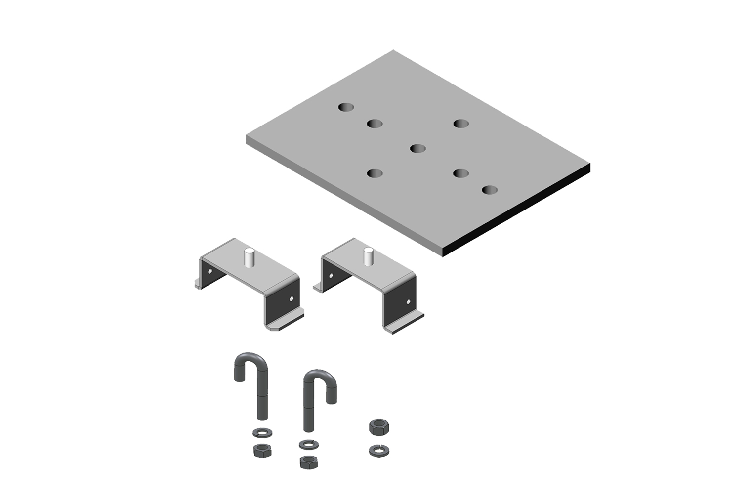 3" (80 mm) Channel Rack-To-Runway Mounting Plate With Bracket - 12730-104 - Image 0 - Large