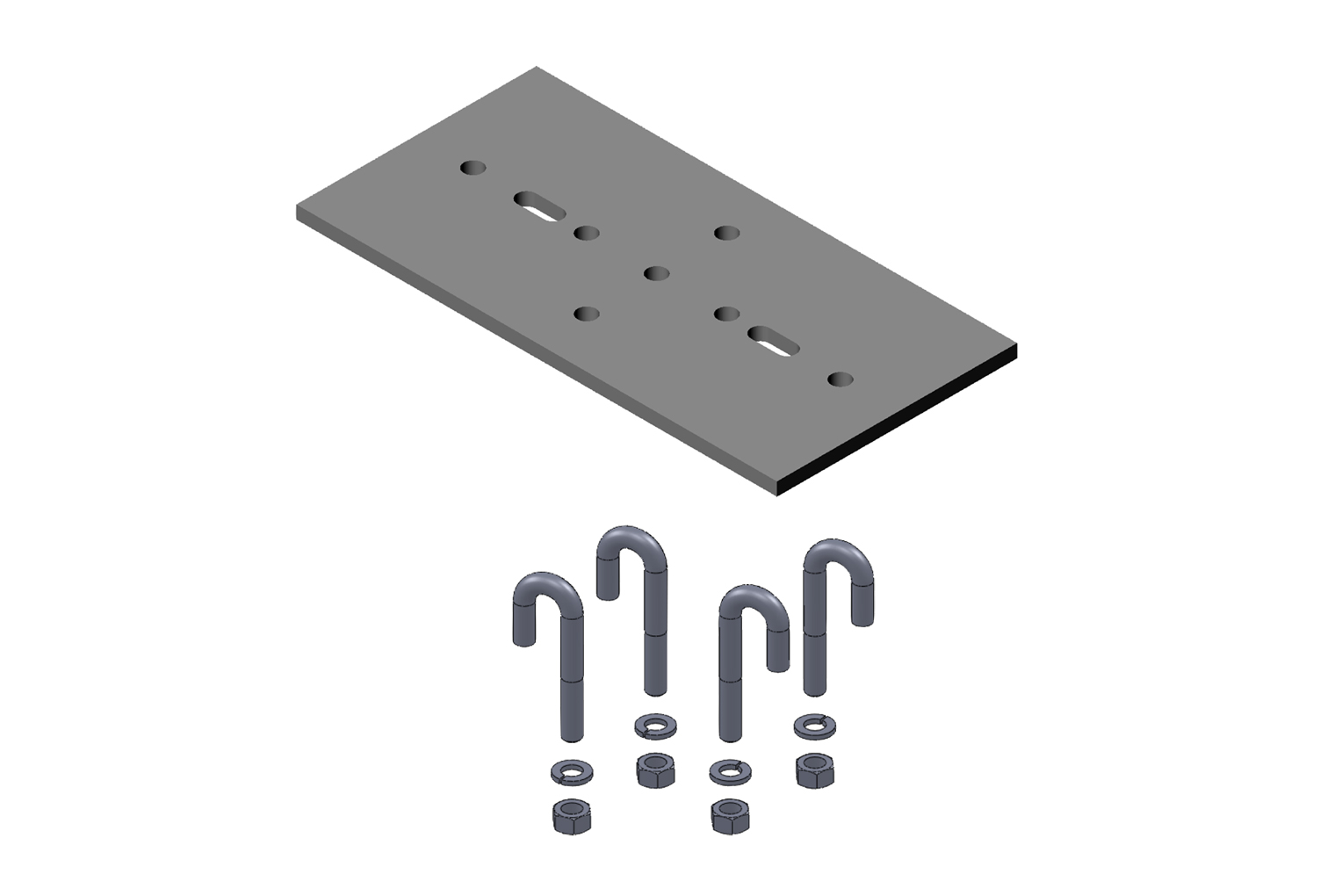 3" (80 mm) Channel Rack-To-Runway Mounting Plate With Bracket - 12730-108 - Image 0 - Large